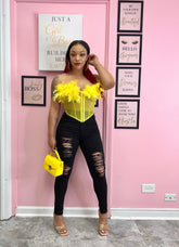 LAS VEGAS CORSET TOP (YELLOW)