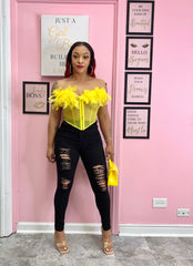LAS VEGAS CORSET TOP (YELLOW)