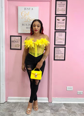 LAS VEGAS CORSET TOP (YELLOW)